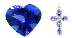 Tanzanite Heart and Cross